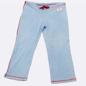 CITY LIGHTS BLUE WITH RED STITCHING DRAWSTRING LOUNGE PANTS SIZE LARGE